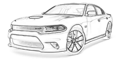 Printable Coloring Pages Of A 2019 Dodge Hellcat Challenger