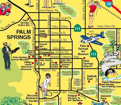 Palm Springs And Desert Resorts Visitors Map Palm Springs Map Palm