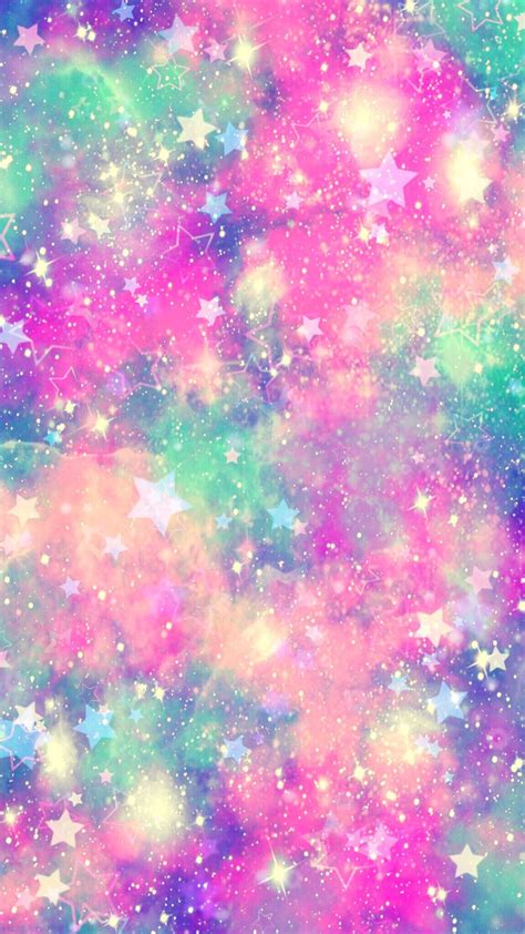 Freetoedit Glitter Galaxy Sparkle Pastel Rainbow Unicorn Wallpaper Phone 1024x1820