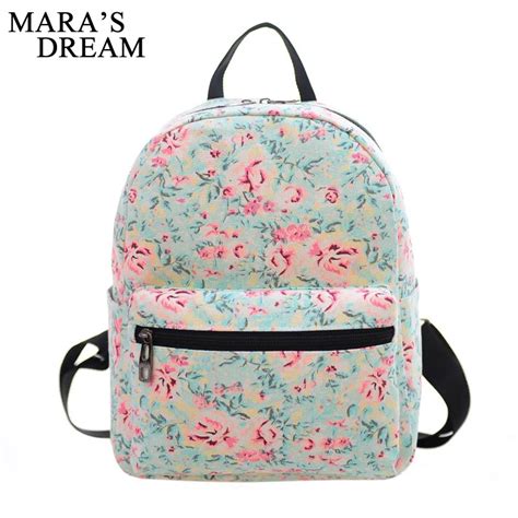 Maras Dream Floral Printing Women School Bag Backpack For Teenage