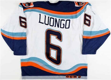 1995 96 Chris Luongo New York Islanders Game Worn Jersey Fisherman
