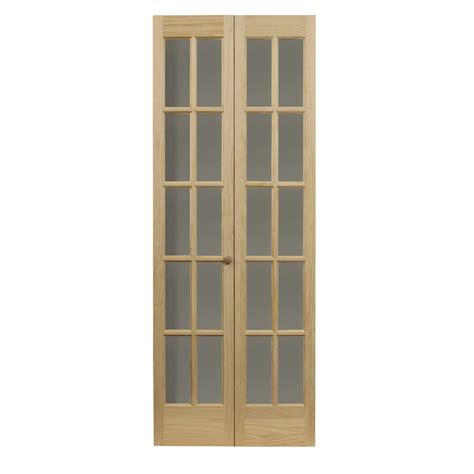 Shop Pinecroft 10-Lite French Solid Core Pine Bifold ...
