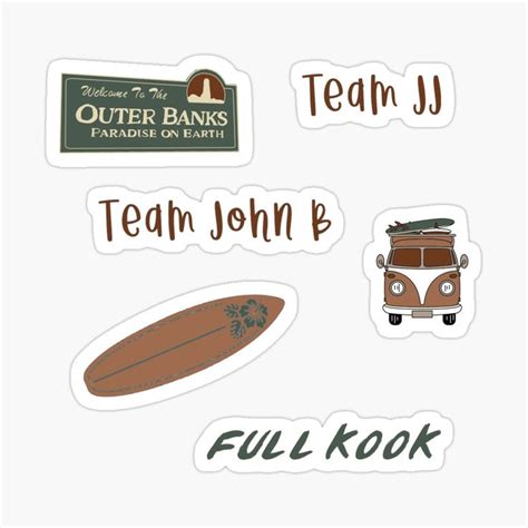 Outer Banks Pack 2 Sticker By Gail Snail Outer Banks Bubble Stickers