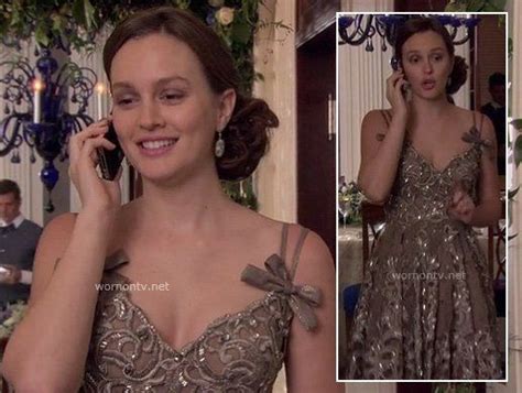 blair s taupe sequin dress with bows on the gossip girl finale at serena s wedding gossip