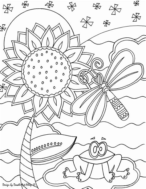 Simple Summer Coloring Pages New Happybirthday Doodle Art Alley