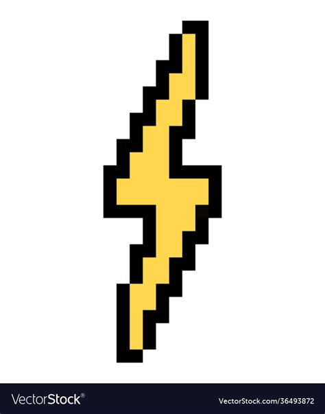 Pixel Lightning Bolt Isolated Royalty Free Vector Image
