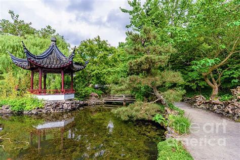 Viktor Birkus Art Chinese Garden Gazebo Cityscape