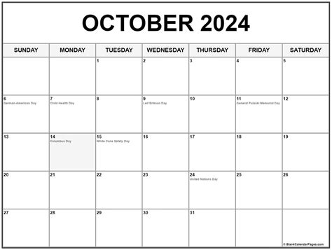 National Day Calendar 2024 October Free Printable Oct 2024 Calendar
