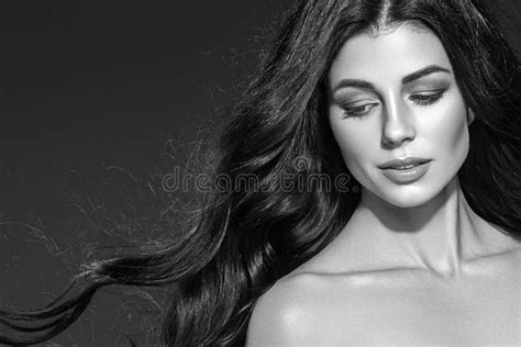 Adult Woman Portrait Skin Care And Healthy Hair Concept Beautiful