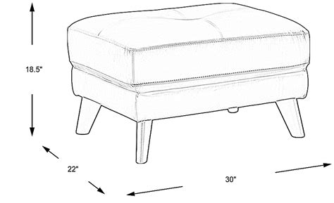 Sofia Vergara Gabriele Spa Blue Leather Ottoman | Rooms to Go