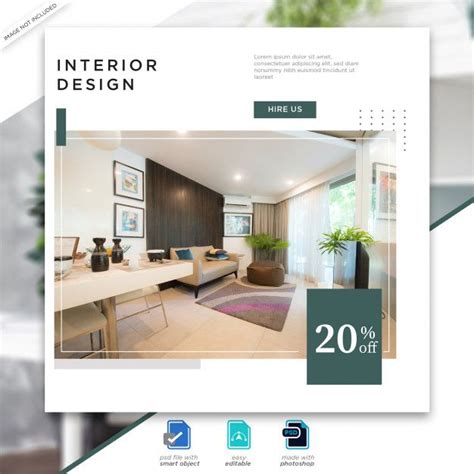 Interior Design Social Media Posts Template Premium Psd In 2020