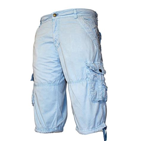 Eskaay Mens Sky Blue Regular Cargo Shorts Trousers 36 Size Skylinewears