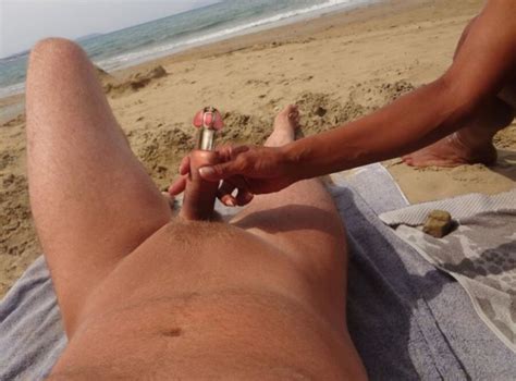 Men In Chastity Cage On The Beach XXGASM