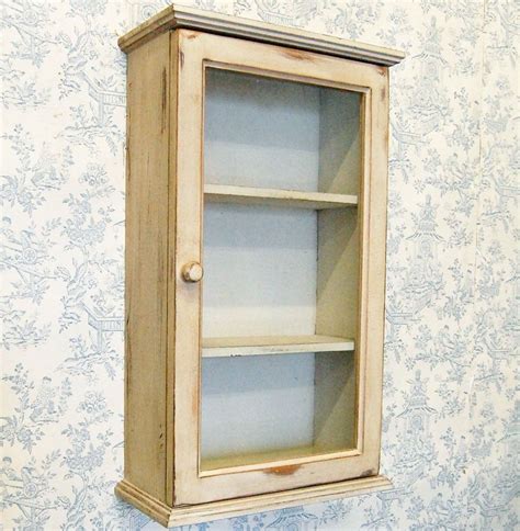 £135 ~ french chic corner cabinet ~ chateau marseille grey stenciled detail. French shabby chic cream painted wooden wall cabinet ...
