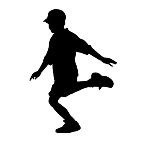 Life Size Boy Kicking Silhouette Decal Childrens Decor Boy Playing
