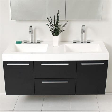Bathroom vanities that look like furniture. Fresca FVN8013BW Opulento 54 Inch Black Modern Double Sink ...