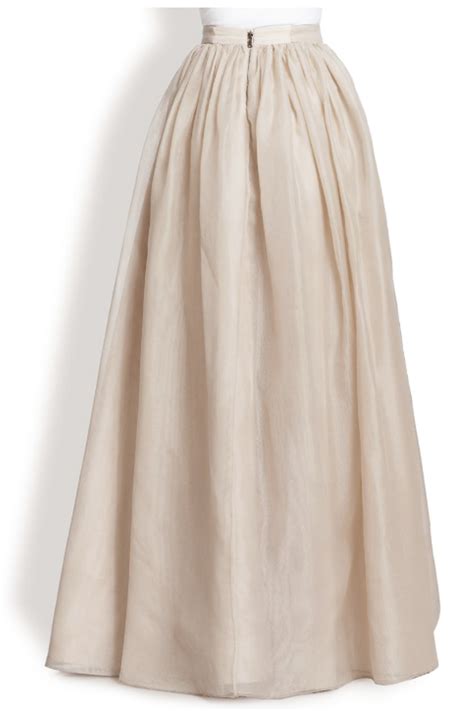 Plus Size Ivory Chiffon Off White Flowing Maxi Skirt Elizabeths