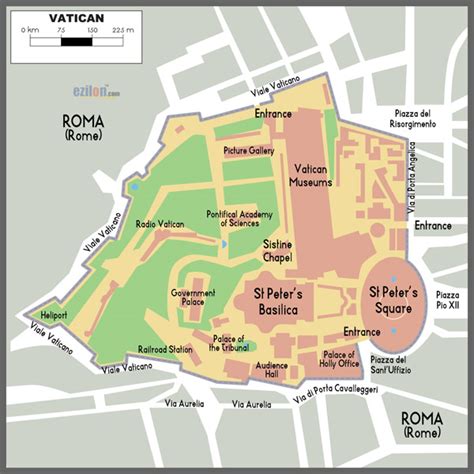 Detailed Map Of Vatican City Vatican City Detailed Map