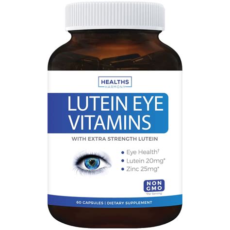 Lutein Eye Vitamins Non Gmo Vision Support Supplement For Dry Eyes