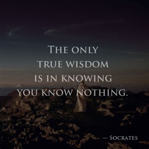 The Only True Wisdom Is In Knowing You Know Nothing —socrates Know