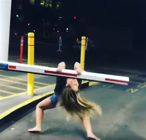 Drunk Girl Tries To Limbo With Parking Garage Gate Daily Mail Online
