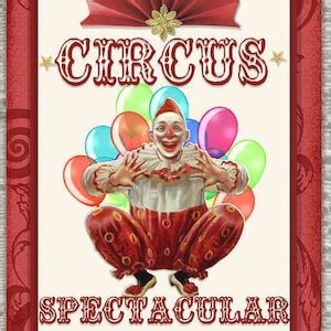 Printable Clowns Clip Art Vintage Circus Performers Paper Doll Scrap