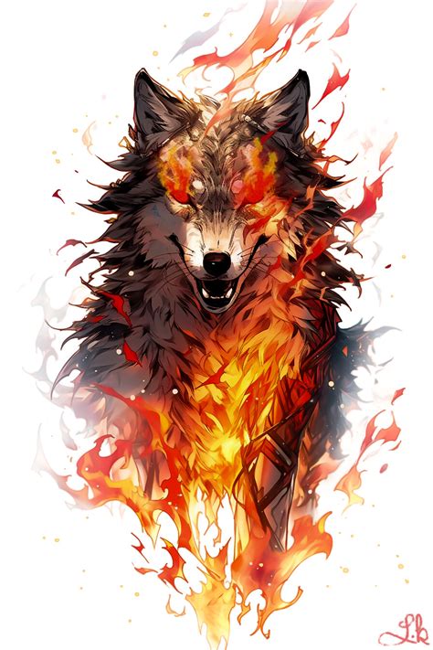 Artstation Burning Wolf