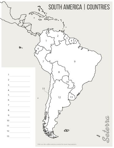 South America Countries Printables Map Quiz Game Artofit
