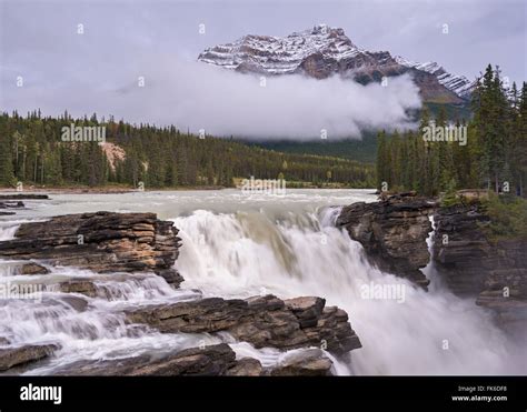 Athabasca Falls In The Canadian Rockies Jasper National Park Unesco