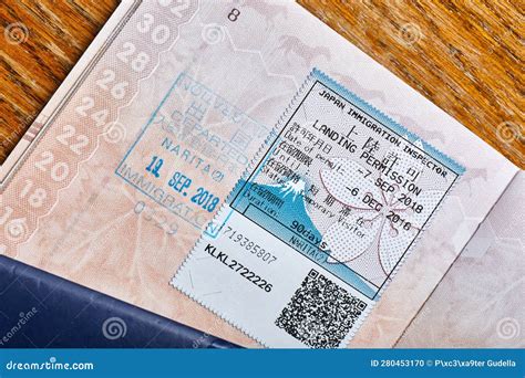 Japan Visa Stamp Editorial Image Image Of Holiday Entry 280453170