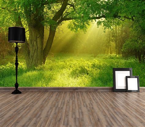 Forest Sunshine Photo Wallpaper Mural Giant Wall Covering Decor Pre