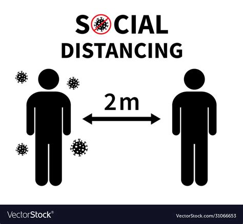 Social Distancing Keep 2 Meter Distance Royalty Free Vector