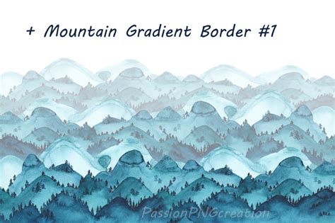 Watercolor Mountain Borders Clip Art By Passionpngcreation