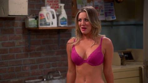 Pin On Kaley Cuoco Flashes Cleavage In Pink Bra