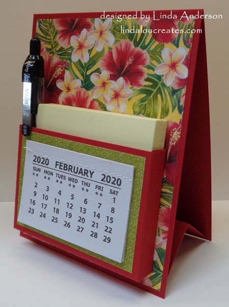 Linda Lou Creates Pocket Easel Calendar With Video
