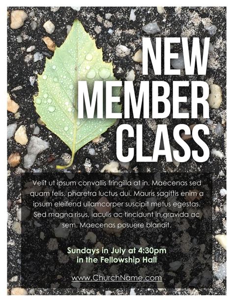 New Member Class Flyer Template Church News Church Graphics