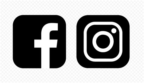 Hd Facebook Instagram Black White Square Logos Icons Png Citypng My