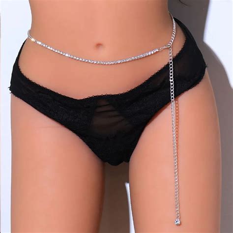 stonefans sexy rhinestone belly waist chain body jewelry for women simple beach crystal leg