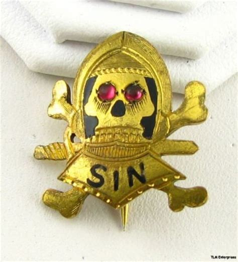 Sin Skull Pin Mystery Fraternity Secret Society Badge Ebay