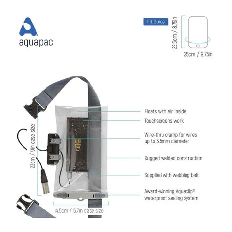 Aquapac Waterproof Radio Microphone Connected Electronics Case Otg