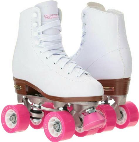 Chicago Roller Quad Skates Womens White W Pink