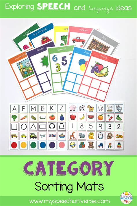 Category Sorting Speech And Language Categories Speech Therapy