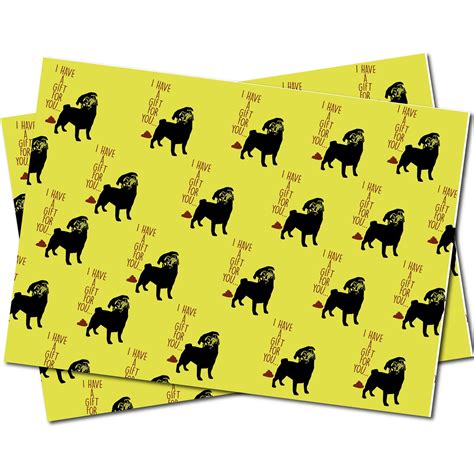Funny Wrapping Paper Dog T For You 2 Sheets Of Wrapping Etsy
