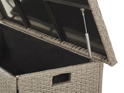 Compatibile per cuscino 45 x 45 cm. Bauletto in rattan color tortora 126 x 46 cm MODENA ...