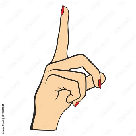 Hand With Index Finger Pointing Finger Vector Illustration Of Female