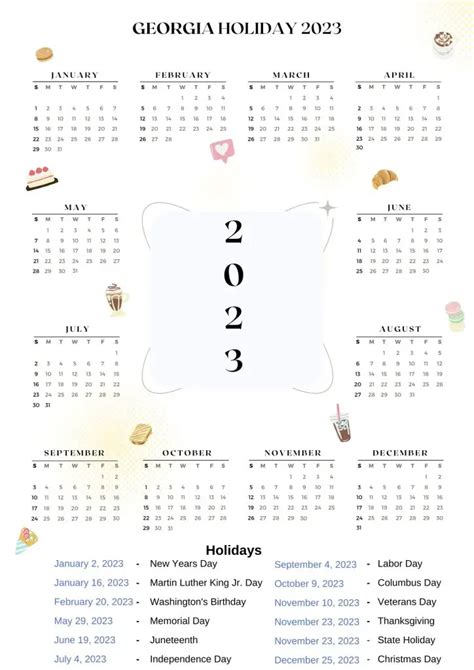 Georgia State Holidays 2023 With Printable Ga Calendar