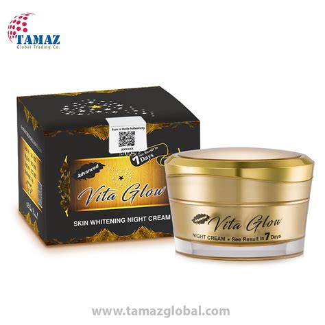 Vita glow night cream formula is helps to improve skin tone. Advanced Vita Glow Skin Whitening Night Cream In India