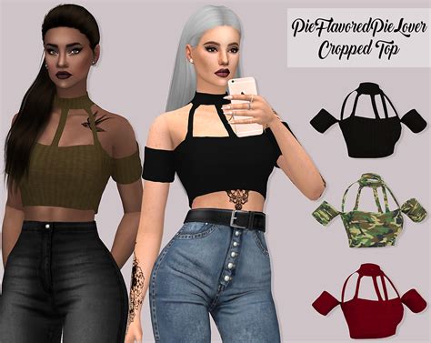 Sims 4 Ccs The Best Pieflavoredpielover Cropped Top By Lumy Sims