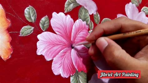 Cara melukis bunga yang cantik, unik, dan menarik. Cara melukis bunga sepatu - YouTube