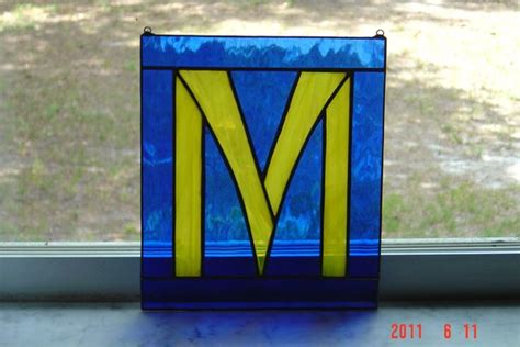 Letter M Initial Custom Stained Glass Suncatcher